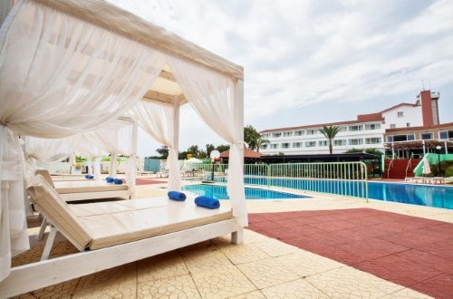 Pool side at Adelais Bay Hotel in Protaras, Cyprus. Travel with World Lifetime Journeys