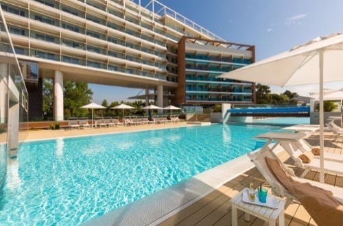 Pool side at Almar Jesolo Resort and Spa in Lido di Jesolo, Italy. Travel with World Lifetime Journeys