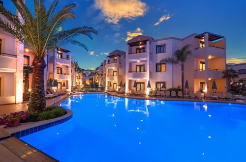 Pool side at Creta Palm Resort in Chania area, Crete. Travel with World Lifetime Journeys