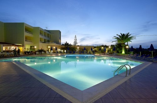 Pool side at Hotel Eleftheria in Chania area, Crete. Travel with World Lifetime Journeys