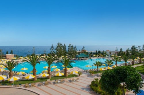 Pool side at Iberostar Creta Marine in Crete, Greece. Travel with World Lifetime Journeys