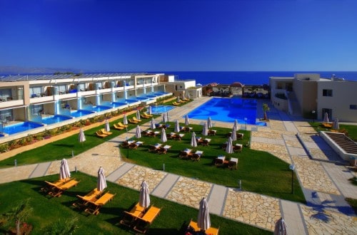 Pool side at Minoa Palace Imperial Resort and Spa in Chania area, Crete. Travel with World Lifetime Journeys