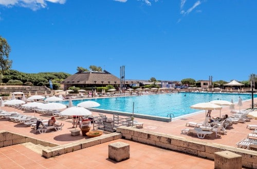 Pool side view at Athena Resort in South Sicily, Italy. Travel with World Lifetime Journeys