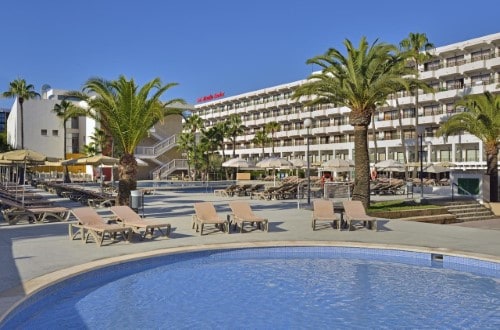 Pool side at Sol Alcudia Center Apartamentos in Alcudia, Mallorca. Travel with World Lifetime Journeys