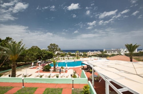 Hotel surroundings at Adelais Bay Hotel in Protaras, Cyprus. Travel with World Lifetime Journeys