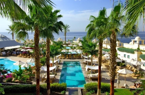 Pool surroundings at Vincci Seleccion la Plantacion del Sur in Costa Adeje, Tenerife. Travel with World Lifetime Journeys