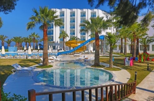 Pool view at Le Bleu Hotel in Kusadasi, Turkey. Travel with World Lifetime Journeys