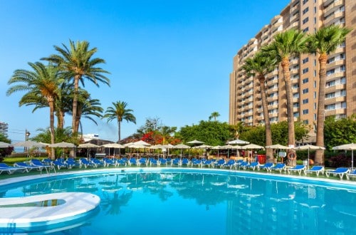 Pool side at Sol Arona Tenerife in Los Cristianos. Travel with World Lifetime Journeys