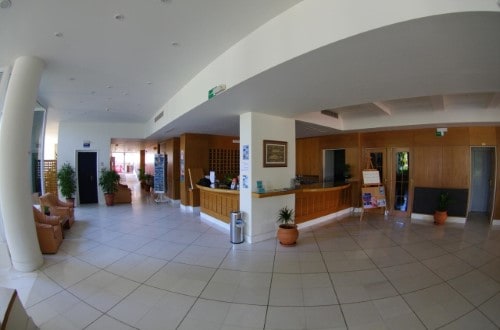 Reception area at Hotel Eleftheria in Chania area, Crete. Travel with World Lifetime Journeys