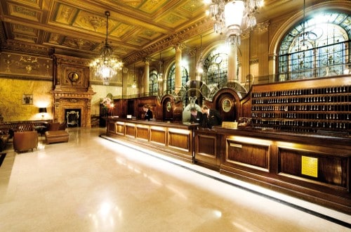 Reception area at Hotel Metropole in Brussels, Belgium. Travel with World Lifetime Journeys