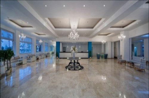 Reception area at Le Bleu Hotel in Kusadasi, Turkey. Travel with World Lifetime Journeys