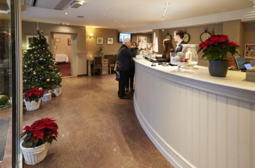 Reception area at Leopold Hotel in Brussels, Belgium. Travel with World Lifetime Journeys