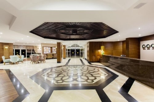 Reception area at Letoonia Golf Resort in Belek, Antalya. Travel with World Lifetime Journeys