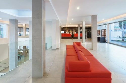 Reception area at Mar Hotels Ferrera Blanca in Cala d' Or, Mallorca. Travel with World Lifetime Journeys