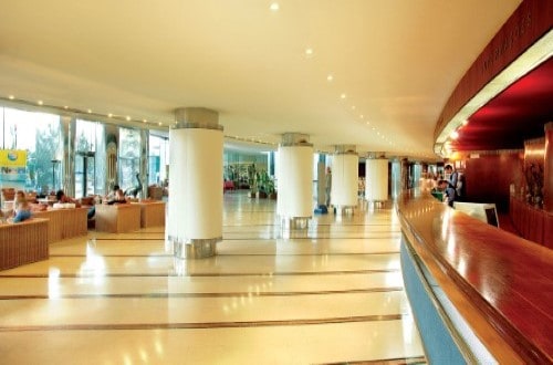 Reception lounge at Paraiso de Albufeira Aparthotel on Algarve coast, Portugal. Travel with World Lifetime Journeys