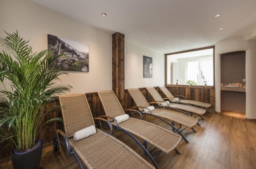 Relaxing area at Sunstar Hotel Saas Fee, Switzerland. Travel with World Lifetime Journeys