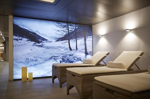 Relaxing area at Hotel Seehof in Davos, Switzerland. Travel with World Lifetime Journeys