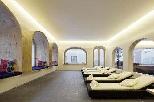 Relaxing area at Hotel Steffani in St. Moritz, Switzerland. Travel with World Lifetime Journeys