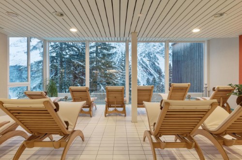 Relaxing area at Hotel Sunstar Arosa, Switzerland. Travel with World Lifetime Journeys