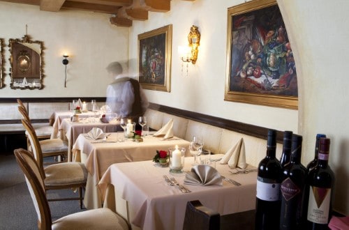 Restaurant area at Hotel Tablé in Corvara, Italy. Travel with World Lifetime Journeys