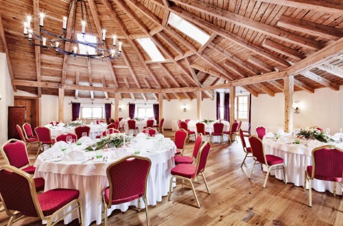 Restaurant area at Schloss Mittersill Hotel in Kitzbühel, Austria. Travel with World Lifetime Journeys