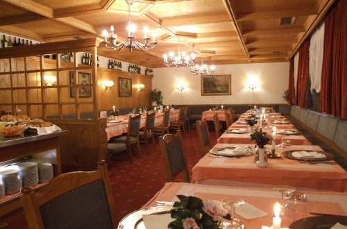 Restaurant at Hotel Olympia in Arabba, Italy. Travel with World Lifetime Journeys