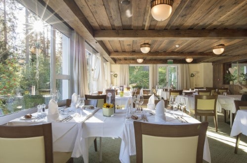 Restaurant at Hotel Sunstar Arosa, Switzerland. Travel with World Lifetime Journeys