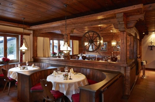 Restaurant view at Hotel Steinbock in Klosters, Switzerland. Travel with World Lifetime Journeys