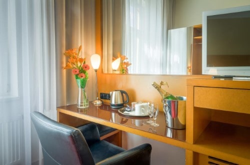 Room facilities at Hotel Theatrino in Prague, Czech Republic. Travel with World Lifetime Journeys