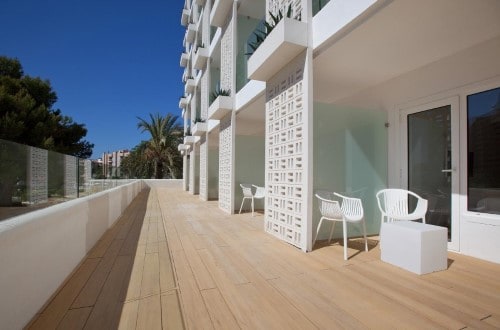 Room terraces at HM Balanguera Beach in Palma de Mallorca, Spain. Travel with World Lifetime Journeys