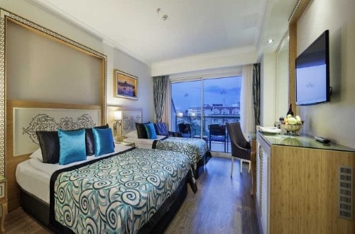 Room view at Crystal Waterworld Resort in Belek, Turkey. Travel with World Lifetime Journeys