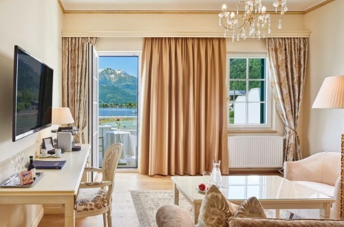 Room view at Grand Hotel in Zell am See, Austria. Travel with World Lifetime Journeys