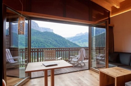 Room view at Sporthotel Panorama in Corvara, Italy. Travel with World Lifetime Journeys