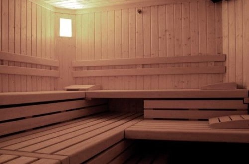 Sauna at Garni Bracun Hotel in Corvara, Italy. Travel with World Lifetime Journeys