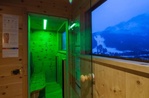 Sauna at Hotel Sassongher in Corvara, Italy. Travel with World Lifetime Journeys