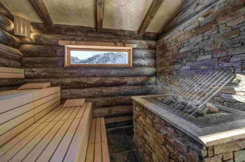 Sauna at Waldhotel National Superior Hotel in Arosa, Switzerland. Travel with World Lifetime Journeys