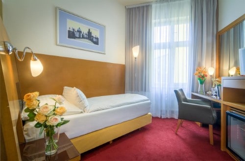 Single room at Hotel Theatrino in Prague, Czech Republic. Travel with World Lifetime Journeys