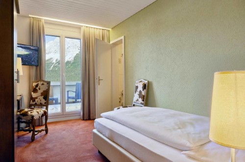 Single room at Sorell Hotel Asora in Arosa, Switzerland. Travel with World Lifetime Journeys