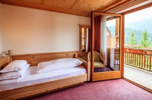 Single room at Sporthotel Panorama in Corvara, Italy. Travel with World Lifetime Journeys