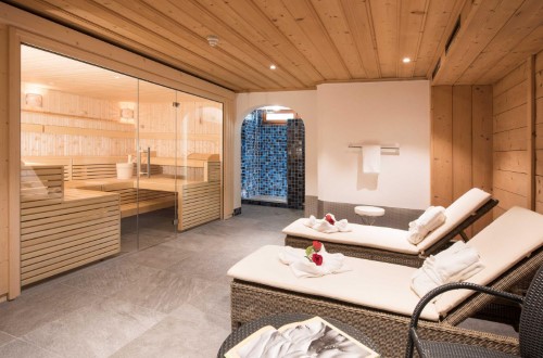 Spa area at Hotel Steinbock in Klosters, Switzerland. Travel with World Lifetime Journeys