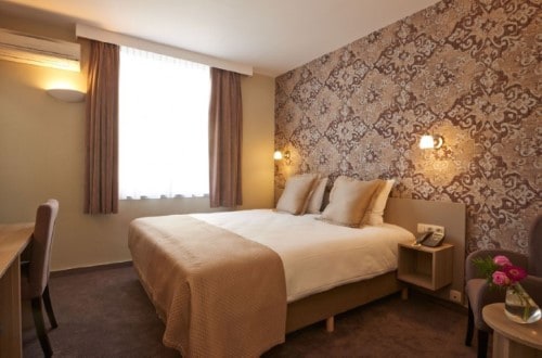 Standard double room at Leopold Hotel in Brussels, Belgium. Travel with World Lifetime Journeys