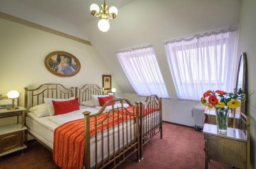 Standard room at Hotel Mucha in Prague, Czech Republic. Travel with World Lifetime Journeys