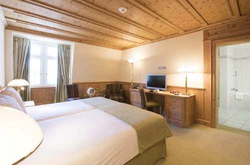 Standard room at Hotel Seehof in Davos, Switzerland. Travel with World Lifetime Journeys