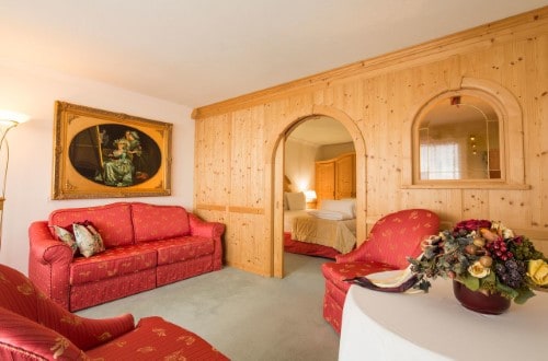 Suite at Hotel Sassongher in Corvara, Italy. Travel with World Lifetime Journeys