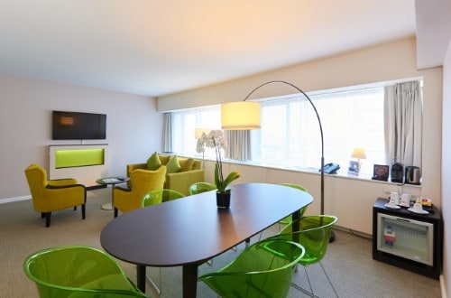 Suite lounge at Thon Hotel Brussels City Centre in Brussels, Belgium. Travel with World Lifetime Journeys