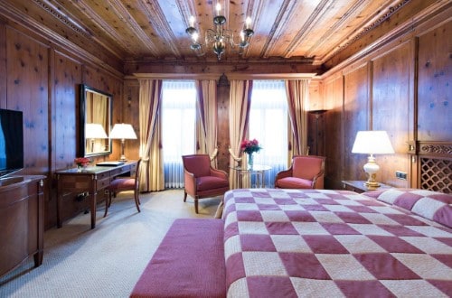 Suite view at Hotel Kulm in St. Moritz, Switzerland. Travel with World Lifetime Journeys