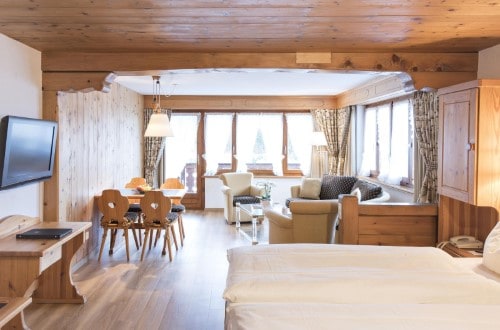 Suite view at Hotel Steinbock in Klosters, Switzerland. Travel with World Lifetime Journeys