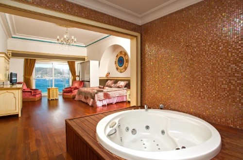 Suite with Jacuzzi at Salmakis Beach Resort and Spa in Bodrum, Turkey. Travel with World Lifetime Journeys