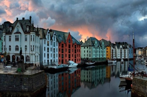 Sunset in Ålesund. Travel with World Lifetime Journeys