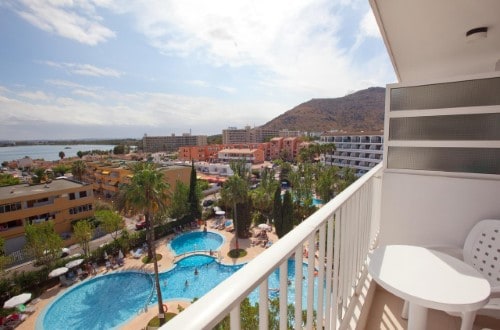 Balcony view at JS Sol de Alcudia in Mallorca. Travel with World Lifetime Journeys